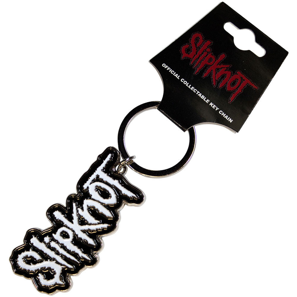 Slipknot  White Logo Black Border Keychain