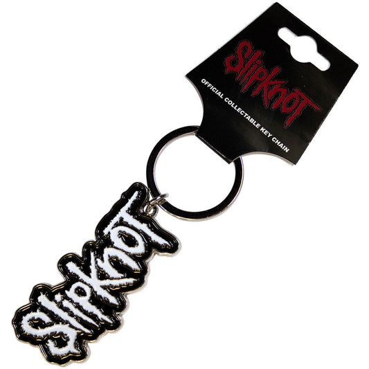 Slipknot  White Logo Black Border Keychain