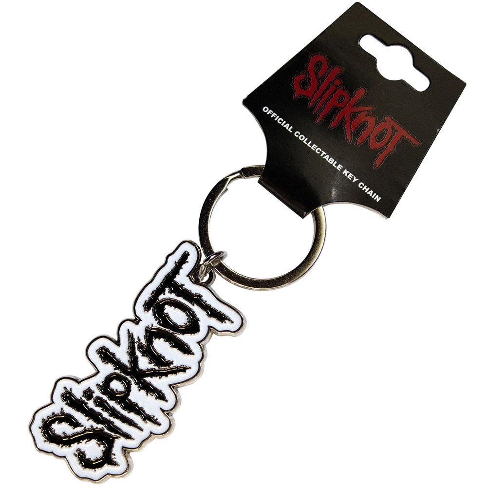 Slipknot Black Logo White Border Keychain