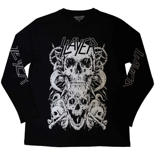 Slayer Long Sleeve Skulls T-Shirt - White