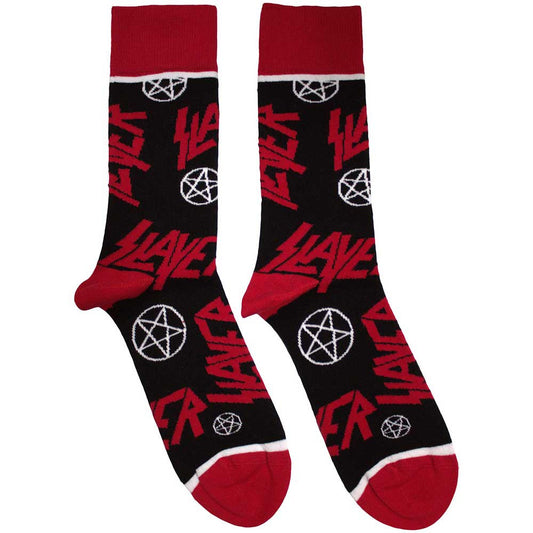 Slayer Logos and Pentegrams Socks - Black