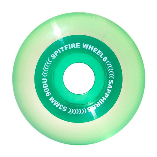 Spitfire Sapphire 90du Green Wheels -  53mm