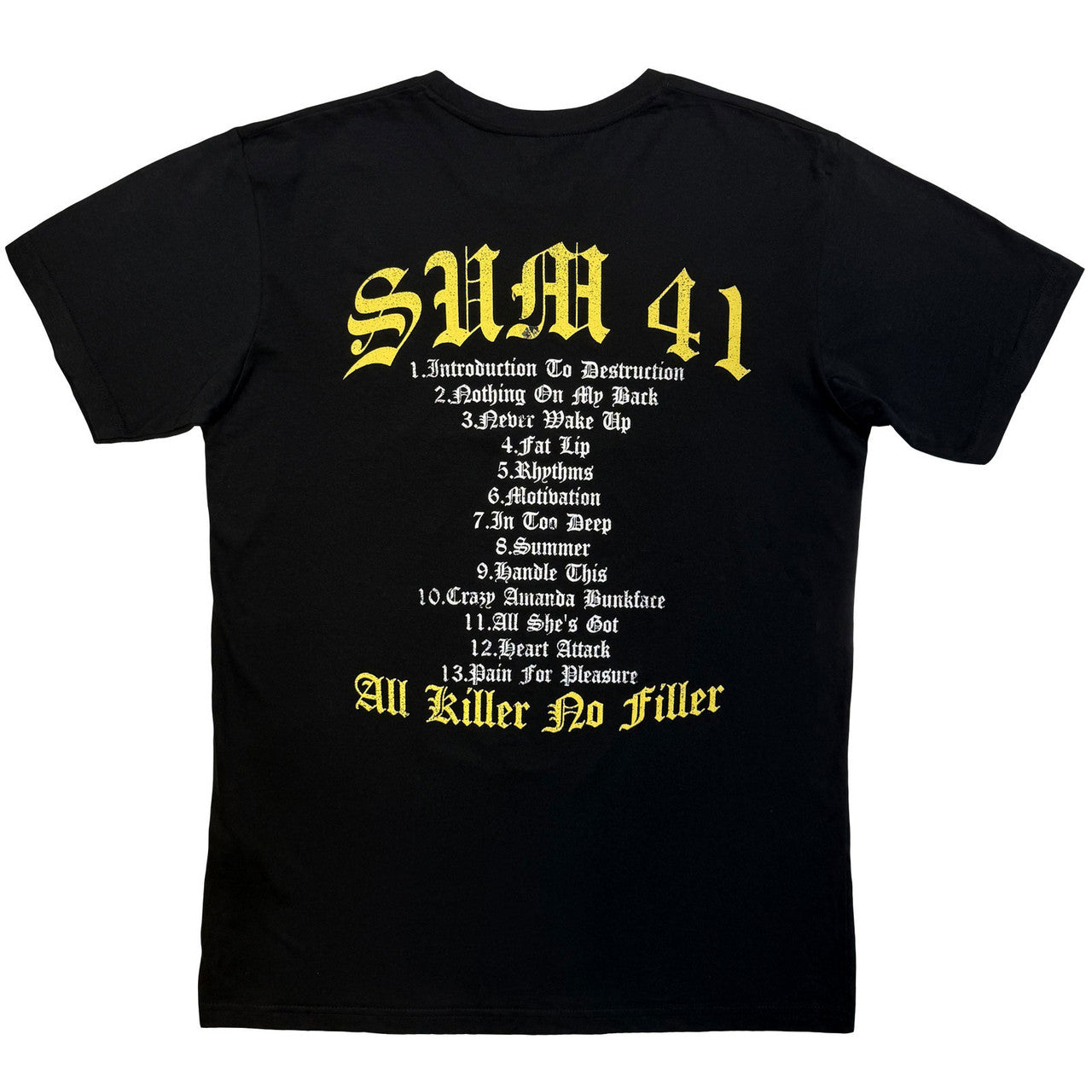 Sum 41 All Killer No Filler Tracklist T-Shirt - Black