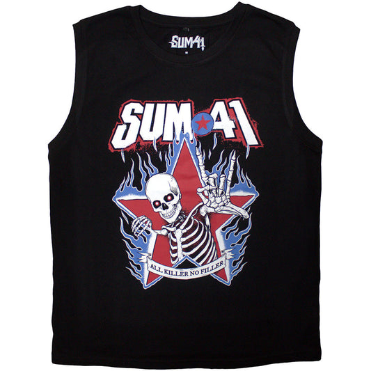 Sum 41 All Killer No Filler Skeleton Vest Top - Black