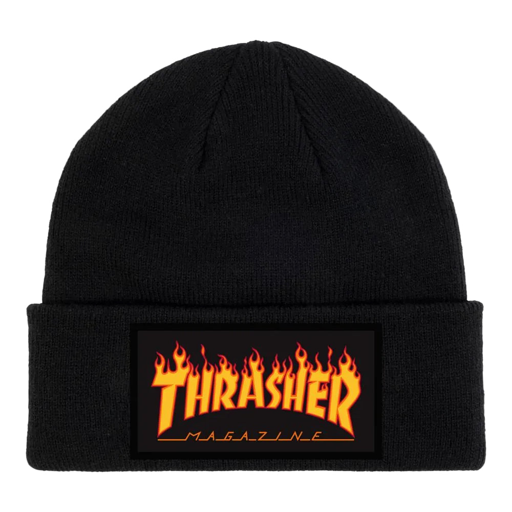 Thrasher Flame Patch Beanie - Black
