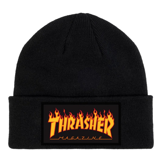 Thrasher Flame Patch Beanie - Black