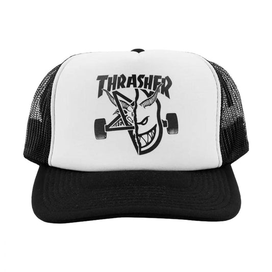 Thrasher x Spitfire Thrash & Burn Trucker Cap - Black White