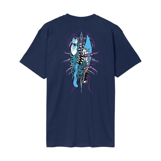 Santa Cruz Meek Pinstripe Slasher T-Shirt - Midnight Blue