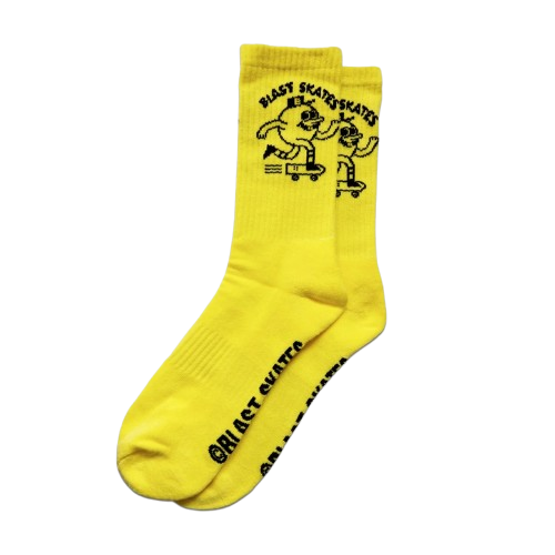Blast Skates Logo Mascot Socks - Yellow
