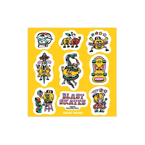 Blast Skates Pau Mascot flash Sticker Sheet