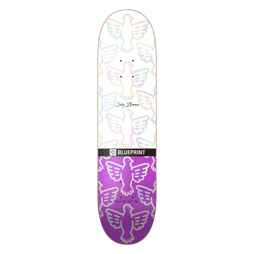 Blueprint x SkyBrown x MLSL Collab Bird White Holographic Deck - 8"