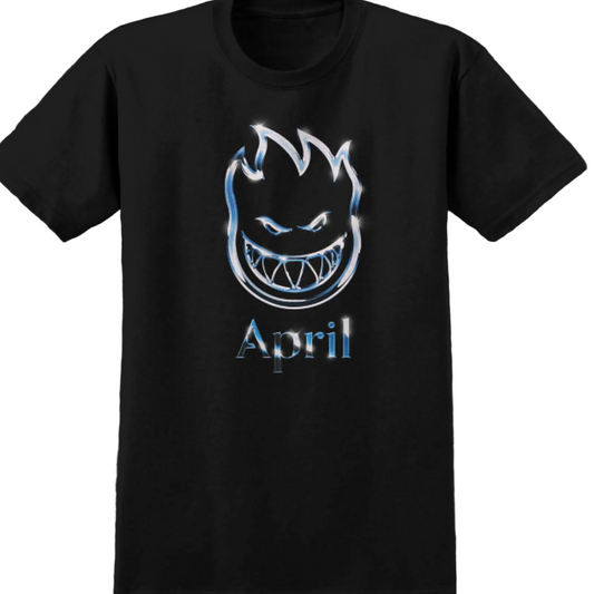Spitfire X April Bighead Chrome Tee - Navy