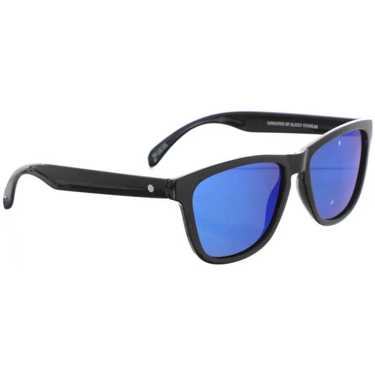 Glassy Deric Polarized Mirror Sunglasses - Black Blue