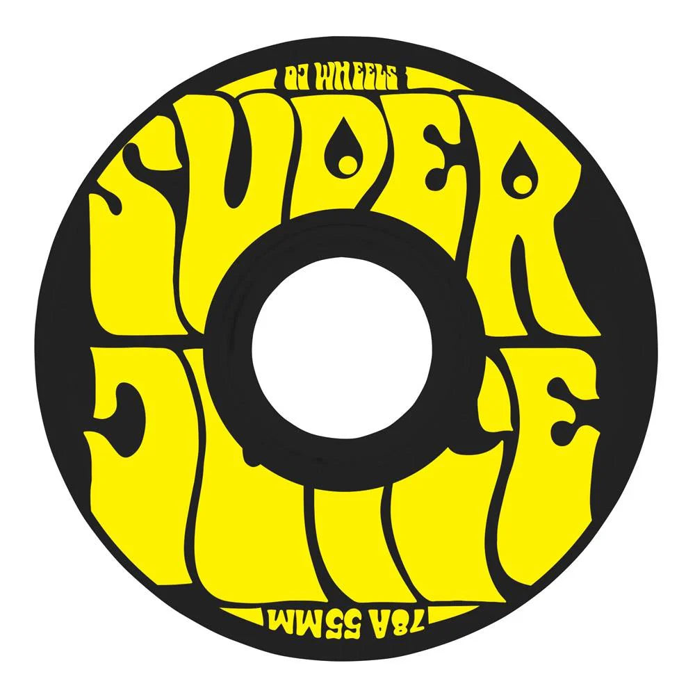 OJ Soft Mini Super Juice 78a Black With Yellow Wheels - 55mm