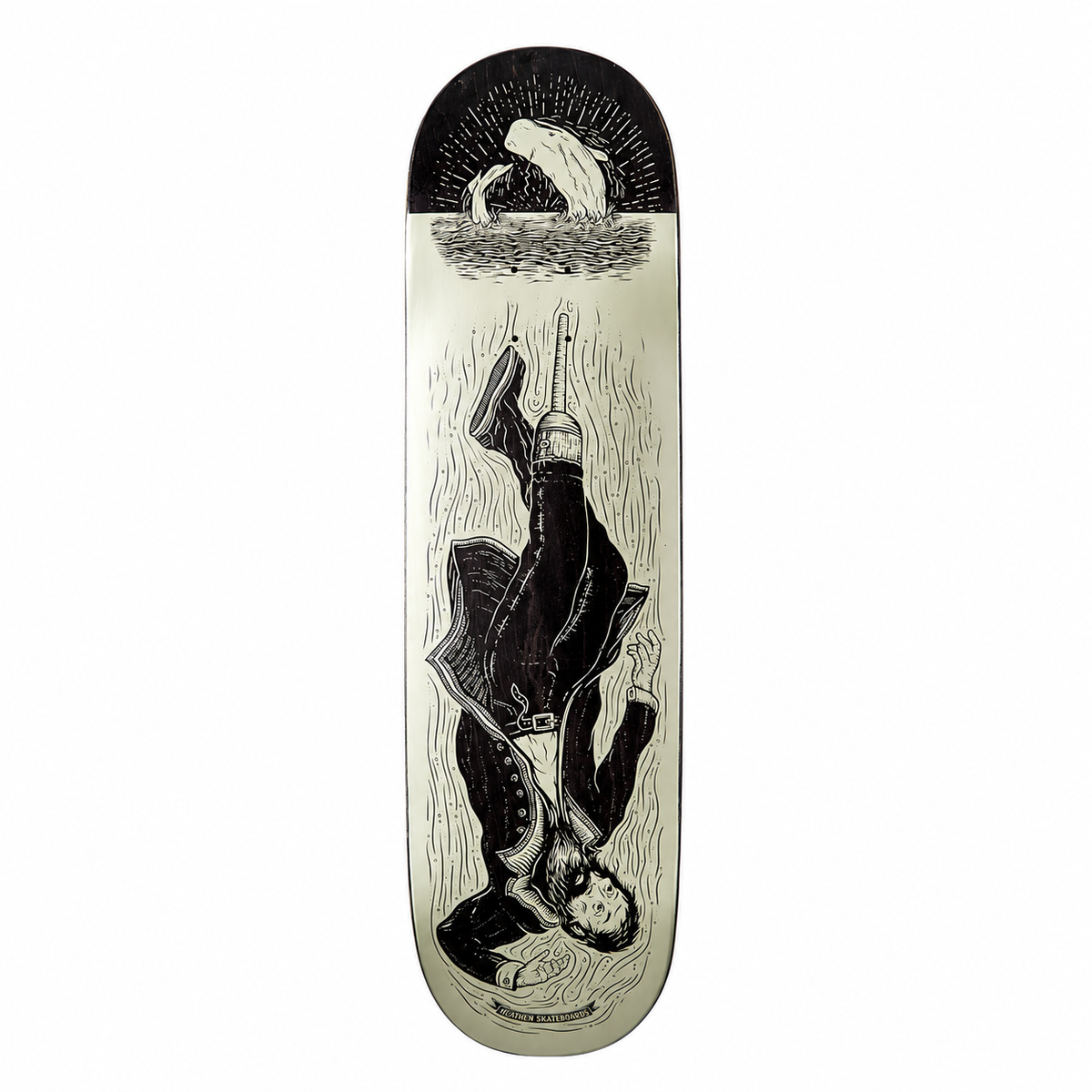 Heathen Ahab Drowning Metallic 8.5 inch skateboard deck