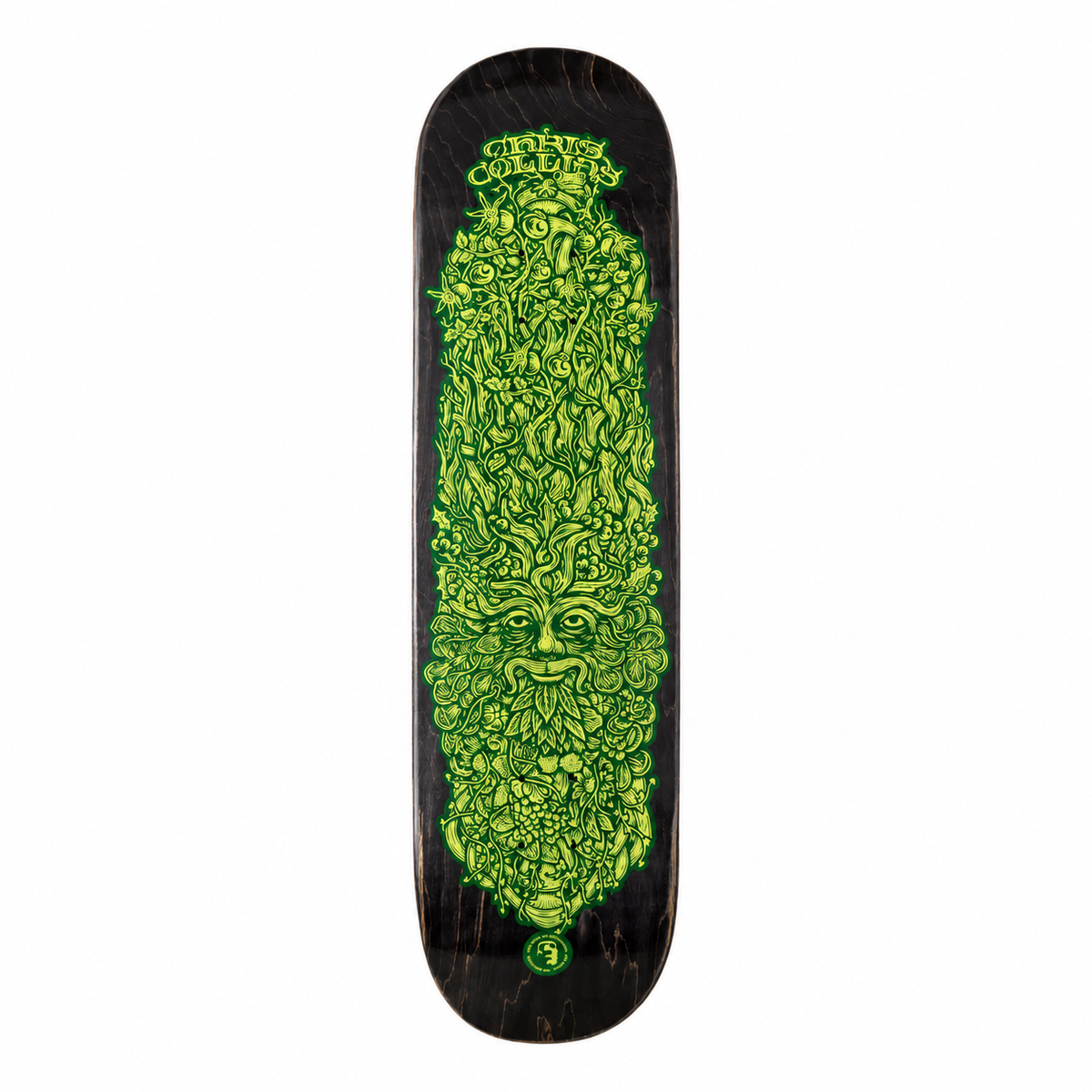 Heathen Chris Collins Green Man 9 inch skateboard deck
