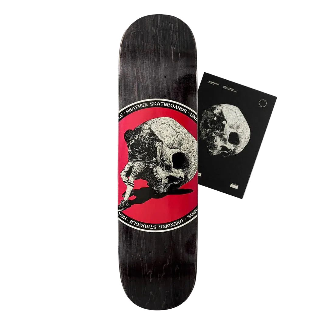 Heathen Sisyphus Squarehead skateboard deck