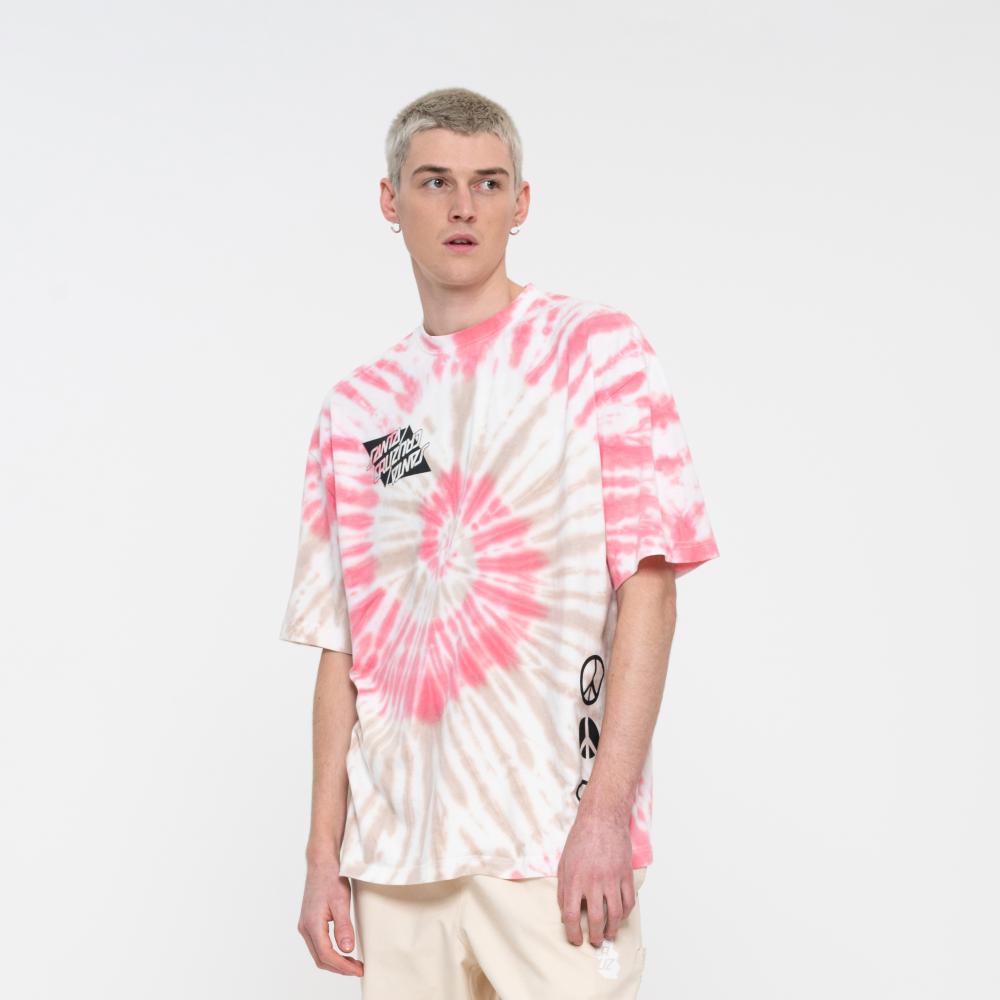 Santa Cruz Neo Due All In Tie Dye T Shirt - White Pink