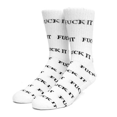 Huf Fuck It Socks - White