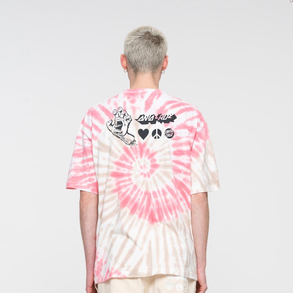 Santa Cruz Neo Due All In Tie Dye T Shirt - White Pink