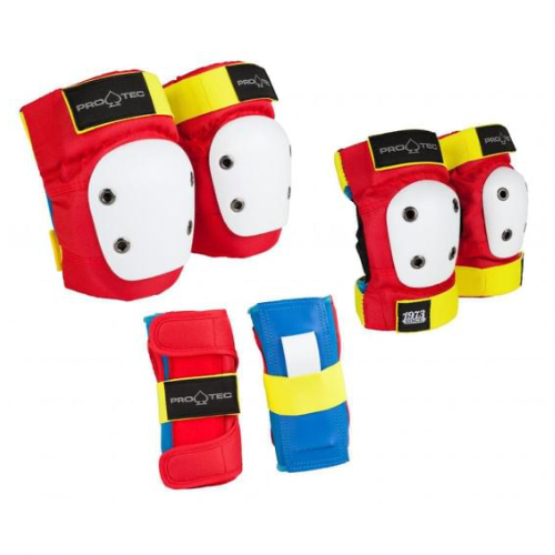 Pro-Tec Street Gear Junior 3 Pack Padset - Red Yellow Blue