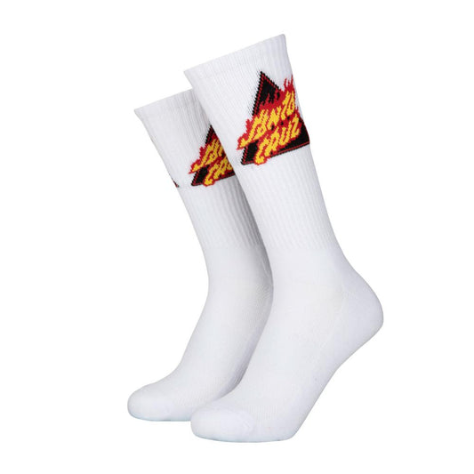 Santa Cruz Flamed Not a Dot Socks - White