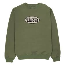 Pass~Port Whip Logo Sweater - Military Green