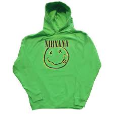 Nirvana Inverse Happy Face Pullover Hoodie - Green