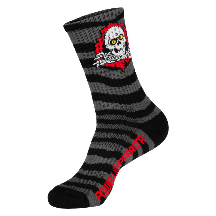 Powell Peralta Ripper Cotton Stripes Socks - Charcoal Black