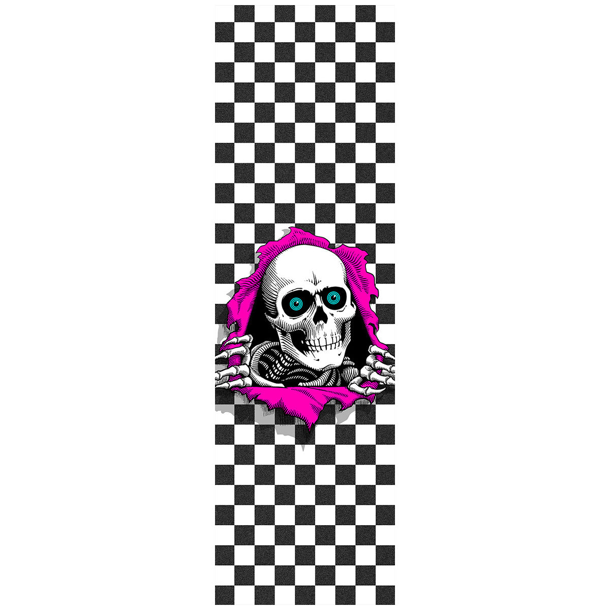 Powell Peralta Ripper Charcoal Checker Griptape White - 9"