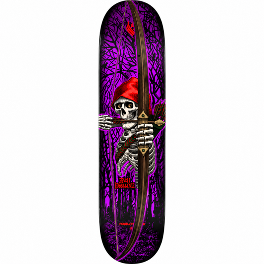Powell Peralta Zach Doelling Archer Flight Purple Deck 8 inch on white background