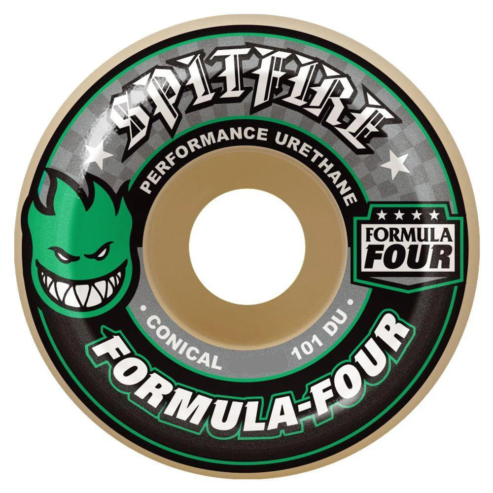 Spitfire F4 101a Conical Green Print Wheels - 54mm