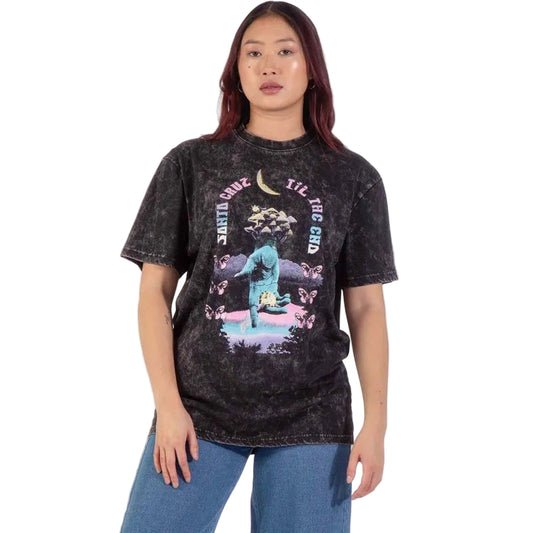 Santa Cruz Womens Night Visions T-Shirt - Black Acid Wash