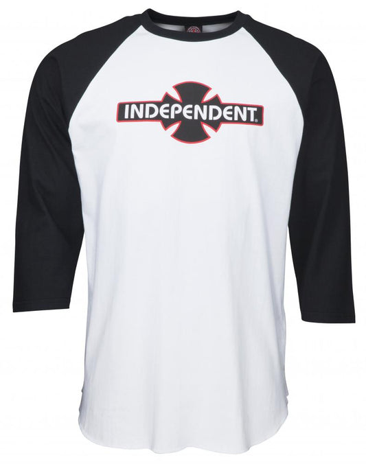 Independent 3/4 Sleeve T Shirt - Black/White