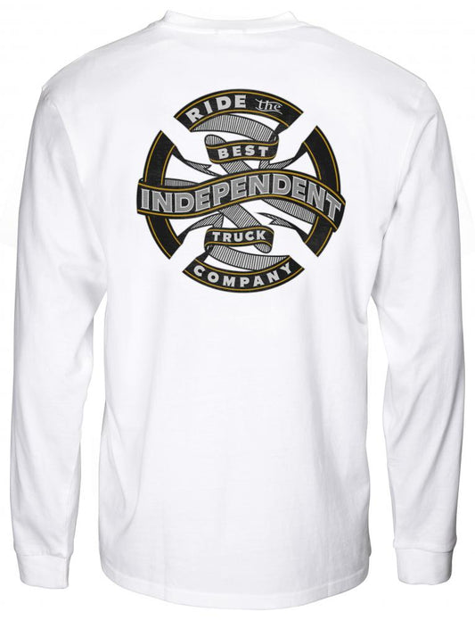 Independent BC Ribbon L/S T-Shirt - White