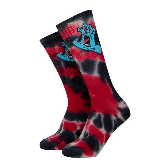 Santa Cruz Screaming Hand Tie Dye Socks - Black/Grey/Red