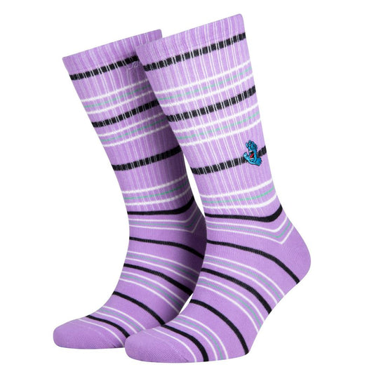 Santa Cruz Socks Screaming Mini Hand Stripe - Digital Lavender Stripe