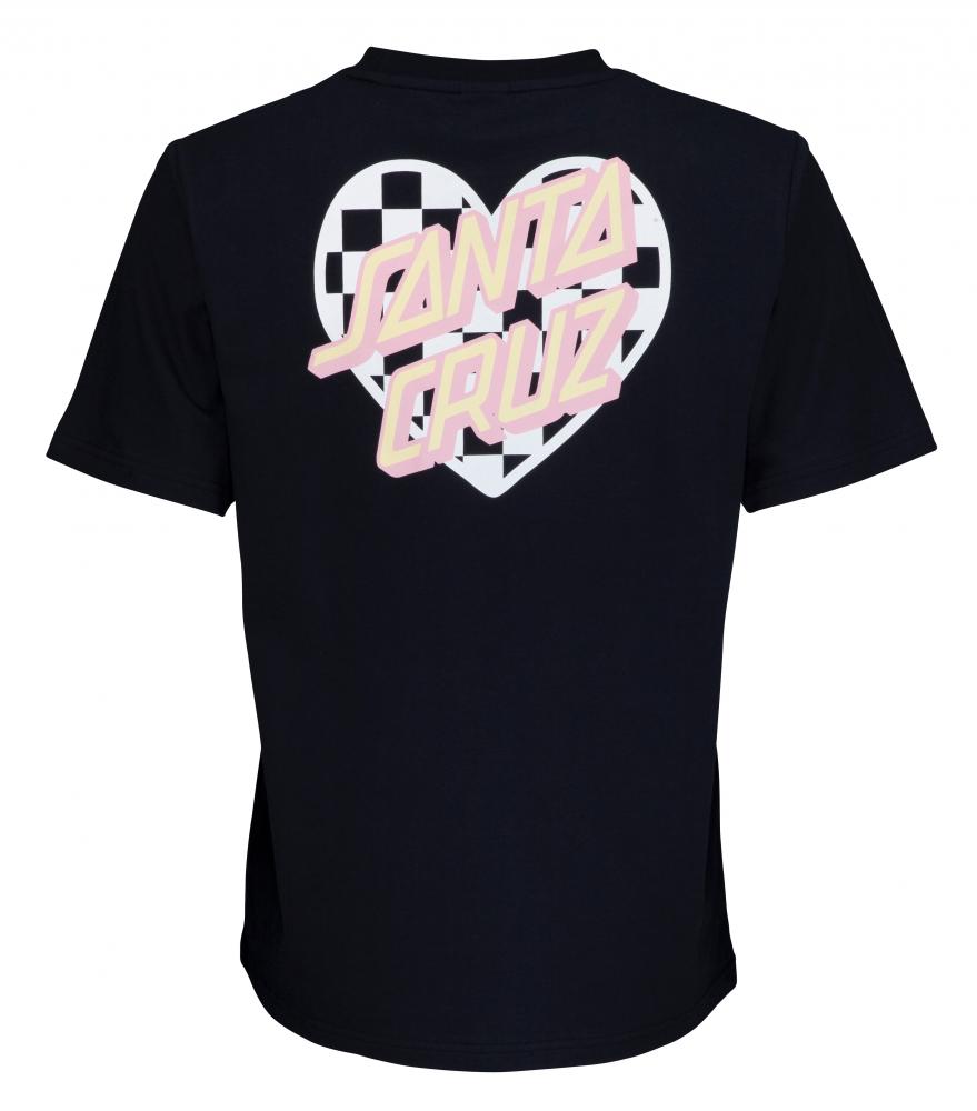 Santa Cruz Heart Dot Check Women's T-Shirt - Black