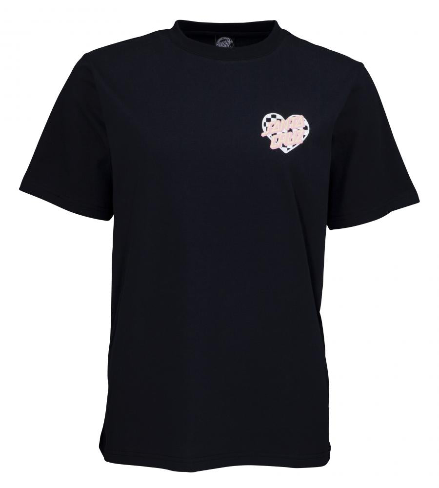 Santa Cruz Heart Dot Check Women's T-Shirt - Black