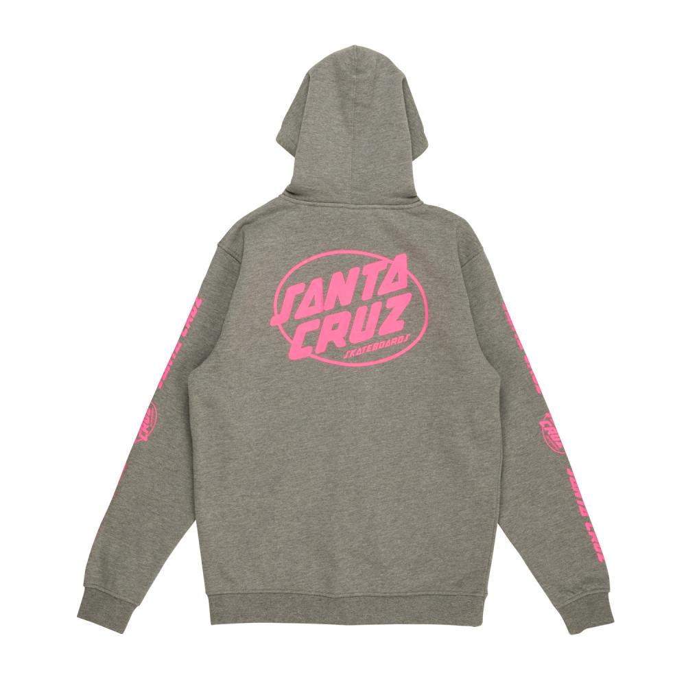 Santa Cruz Club Oval Dot Women's Zip Hood - Dark Heather/Pink