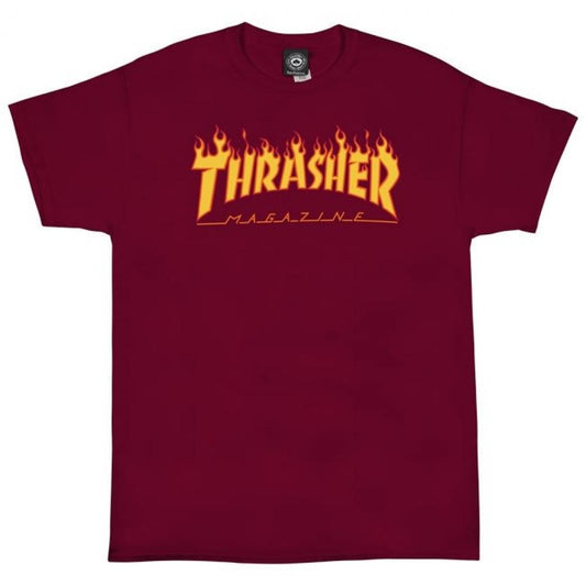 Thrasher Flame Logo T Shirt - Cardinal Red