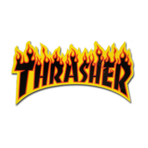 Thrasher Flames Logo Yellow/Black 6” x 3” Sticker